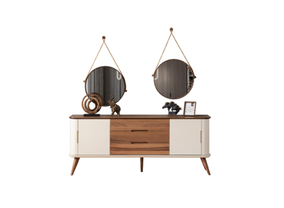 Gruppe Sideboard Spiegel Kommode Luxus Schränke Wohnzimmer Holz Weiß