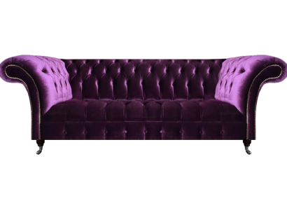 Komplette Lila Chesterfield Sitzmöbel Wohnzimmer Designer Textilsofas