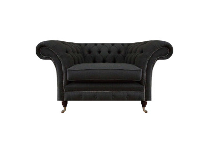 Luxuriöser Schwarzer Chesterfield Einsitzer Wohnzimmer Polster Sessel