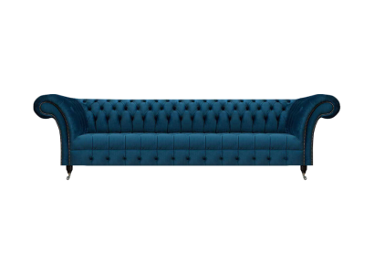 Luxuriöses Blaues Chesterfield Sofa Polstercouch Designer Textil Sofa