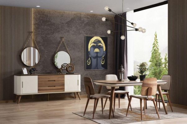 Luxus Essgruppe Esszimmer Essecke Esstisch Stühle Holz 8tlg Weiß Set