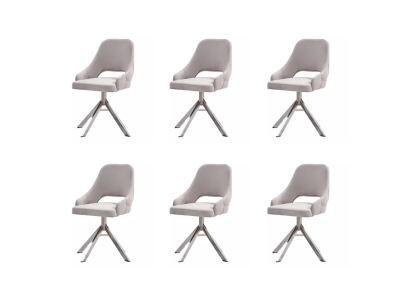 Luxus Stuhl Set 6x Stühle Essgruppe Garnitur Esszimmer Lehnstühle Sessel Metall