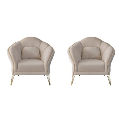 Modern Chesterfield Design Beige Sofa 2x Sessel Polster Couch Couchen Neu