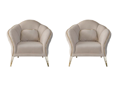 Modern Chesterfield Design Beige Sofa 2x Sessel Polster Couch Couchen Neu