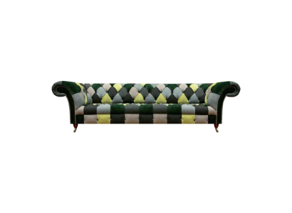 Modern Sofa Viersitzer Mehrfarbig Wohnzimmer Couch Sitzmöbel Textil Chesterfield