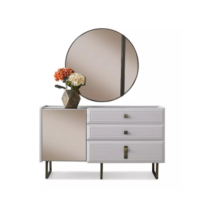 Moderne Garnitur Designer Kommode Luxuriöser Spiegel Wohnzimmer Konsole