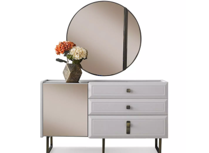 Moderne Garnitur Designer Kommode Luxuriöser Spiegel Wohnzimmer Konsole