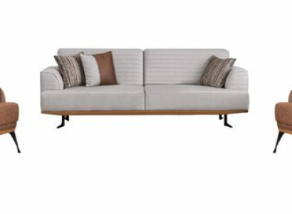 Modernes 3tlg Wohnzimmergarnitur Dreisitzer-Sofa und Sessel für Wohnzimmer