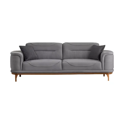 Modernes Graues Sofa Hochwertiges Textil für ein Wohnzimmer Neu