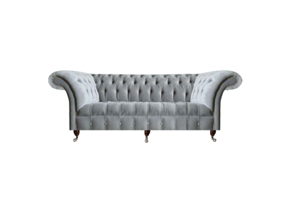 Wohnzimmer Grauer Dreisitzer Luxuriöses Textilsofa Moderne Edle Couchen