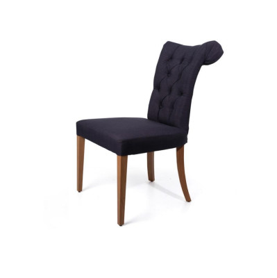 Esszimmer Stuhl Luxus Stoff Massivholz Design Stühle Lehnstuhl Polster Art Deco