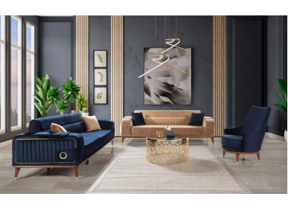 Luxus Sofagarnitur 3+3+1 Sitzer Set Design Sofa Polster Couch Modern