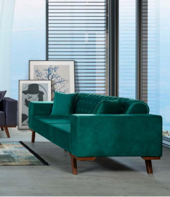 Sofagarnitur 3+3+1 Sitz Wohnzimmer Stil Couch Sofa Violett Turkis