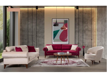 Garnitur Set Sofagarnitur 3+3+1 Sitz Sofas Sessel Stoff 3tlg Couchen