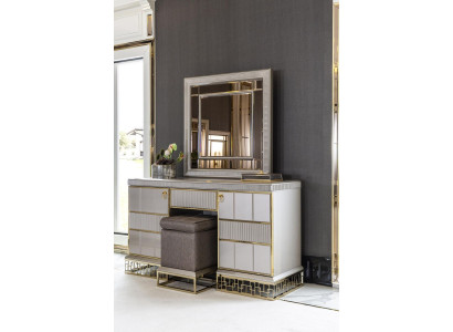 Schlafzimmer Set Weiß Schminktisch Holz Elegantes Spiegel Modern Schön Neu