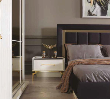 Schlafzimmer Set Kleiderschrank Nachttische Konsole Kommode + Spiegel