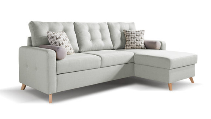 L-Form Bettfunktion Stoff Ecksofa Sofa Couch Design Couch Polster Textil Modern