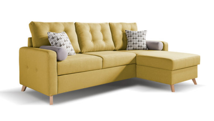 L-Form Bettfunktion Stoff Ecksofa Sofa Couch Design Couch Polster Textil Modern
