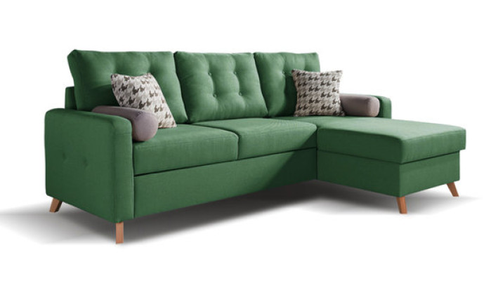 L-Form Bettfunktion Stoff Ecksofa Sofa Couch Design Couch Polster Textil Modern