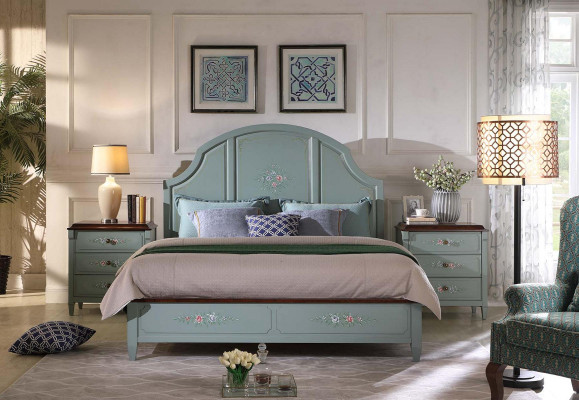Bett 2x Nachttisch 3 tlg. Schlafzimmer Set Design Modern Luxus Schlafzimmer Neu