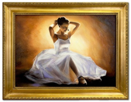 Ballerina in Weiß Handarbeit Ölbilder Gemälde Leinwand Ölbild G119230