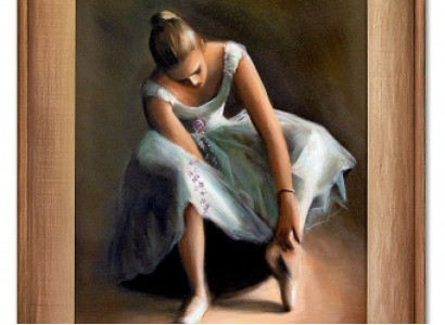 Ballerina in Weiß Handarbeit Ölbilder Gemälde Leinwand Ölbild Bild G15442