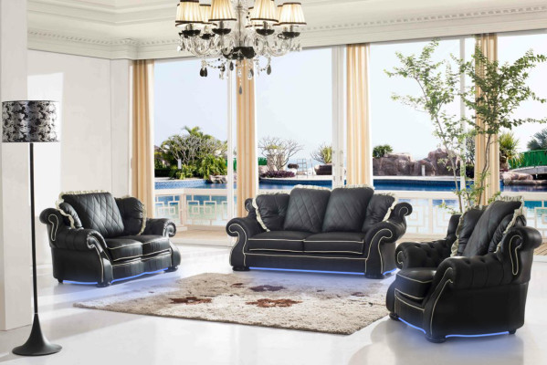 Polster Sofas Leder Sitz  XXL Big 3 Sitzer Sofa Couch Design Couchen