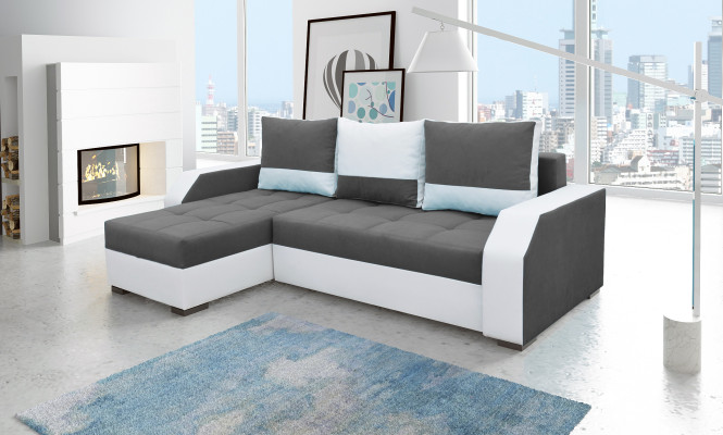 Design Ecksofa Bettfunktion Couch Leder Textil Polster Sofas Couchen Sofa Aris