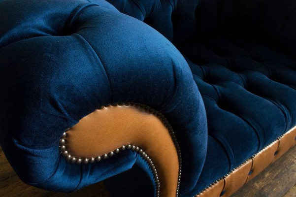 Chesterfield Textil Polster  Sessel 1 Sitzer Sofas Design Luxus Stoffsofas