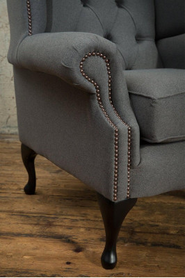 Chesterfield Design Luxus Stoffsofas Textil  Ohrensessel 1 Sitzer Sofa Polster