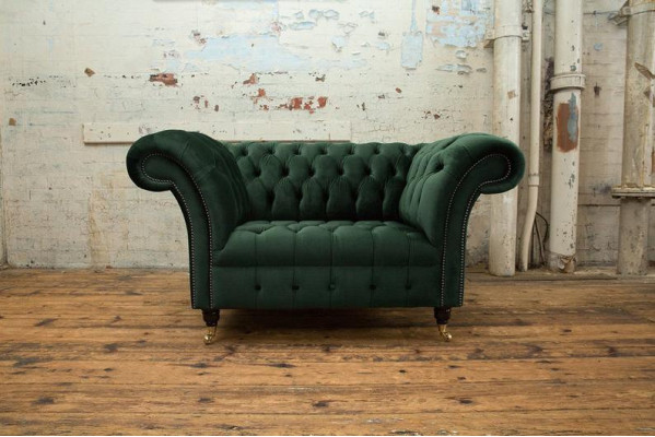 Chesterfield Design Sofa Sessel Couch Polster Luxus Textil Couchen 1 Sitzer #103