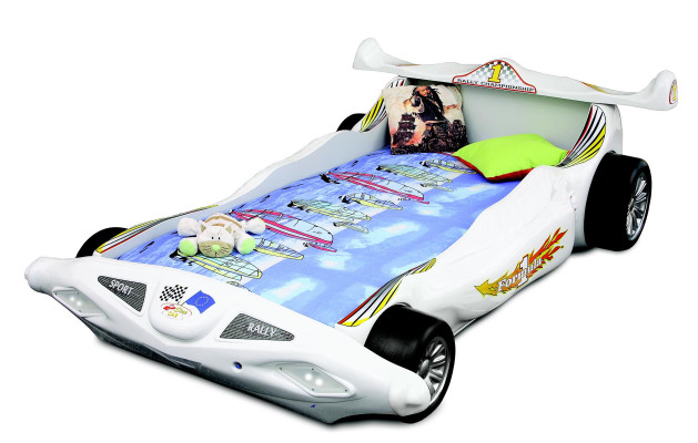Weißes Kinderbett Luxus Rennauto Designer Holz Kinderzimmer Möbel Neu