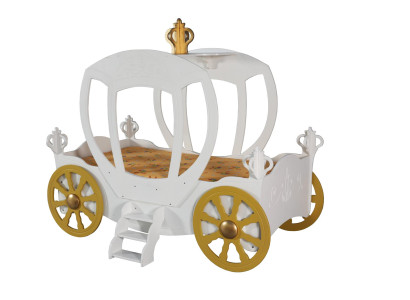 Weißes Luxus Kinderbett Kutsche Designer Holz Möbel Kinderzimmer Neu