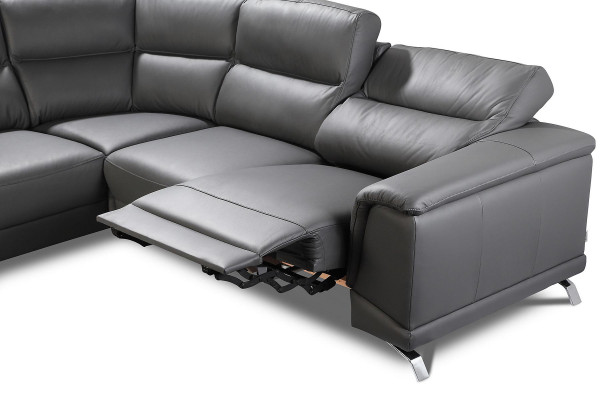 Eck Garnitur Heim Kino Sofa Couch Polster Couchen Sofas Relax Fußstützen Leder