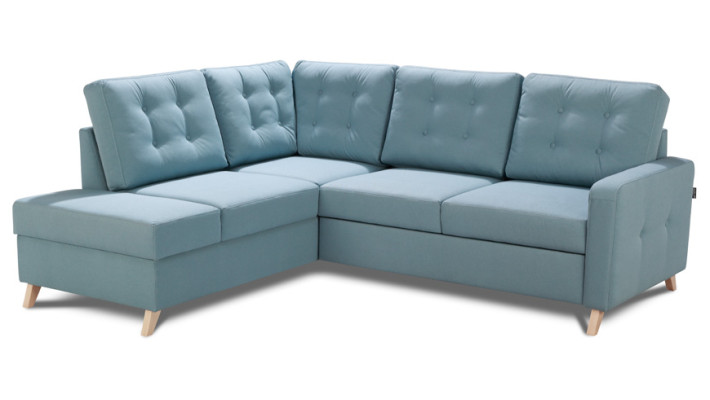 Bettfunktion Stoff Ecksofa L-Form Sofa Couch Design Couch Polster Textil Modern