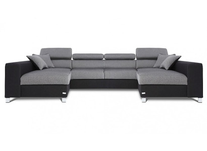 Wohnlandschaft Bettfunktion Stoff Ecksofa U-Form Sofa Couch Design Couch Textil