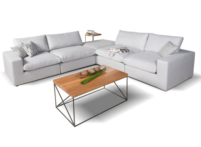Ecksofa Sofa Wohnlandschaft Couch Polster Stoff Design Relax Multifunktion LForm