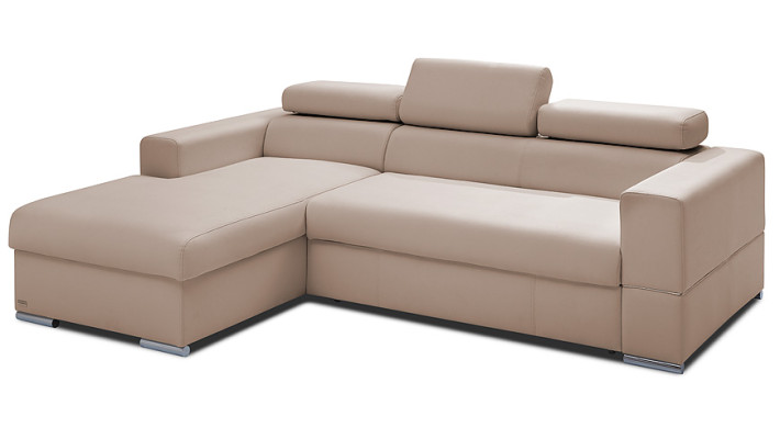 Ecksofa L-Form Couch Design Polster Modern Textil Bettfunktion Bettkasten Stoff