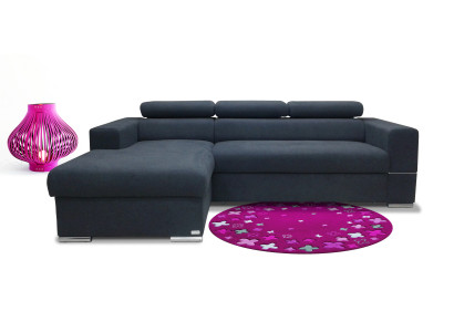 Ecksofa L-Form Couch Design Polster Modern Textil Bettfunktion Bettkasten Stoff