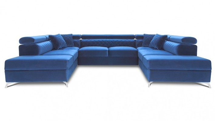 Wohnlandschaft Bettfunktion Stoff Ecksofa U-Form Couch Design Polster Textil Neu