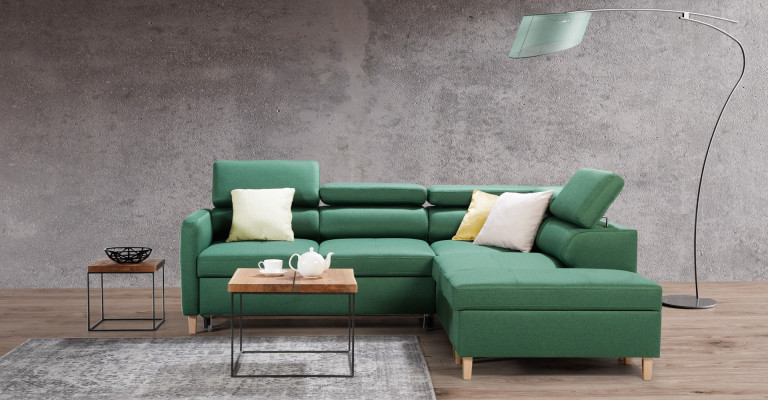Ecksofa L-Form Bettfunktion Couch Design Polster Textil Eck Modern Garnitur Neu