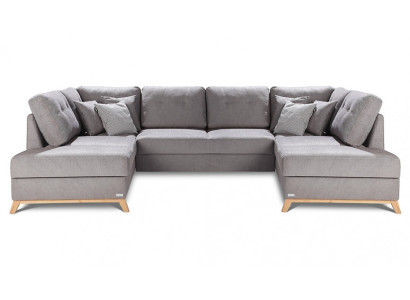 Wohnlandschaft Ecksofa Stoff U-Form Bettfunktion Couch Design Polster Textil Eck