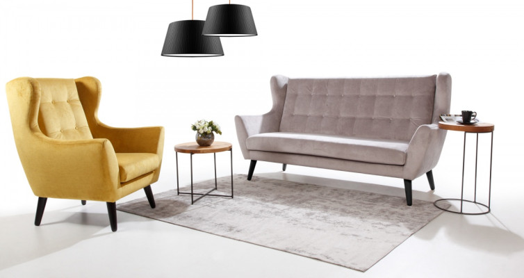 Sofagarnitur 3+1 Sitzer Couch Design Polster Modern Grau Textil Stoff Bank Neu