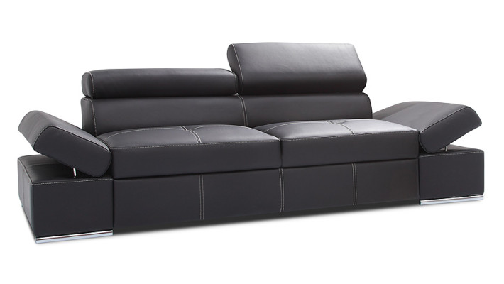 Bettfunktion 2,5 Sitzer Couch Design Polster Modern 100% Italienisches Leder Neu