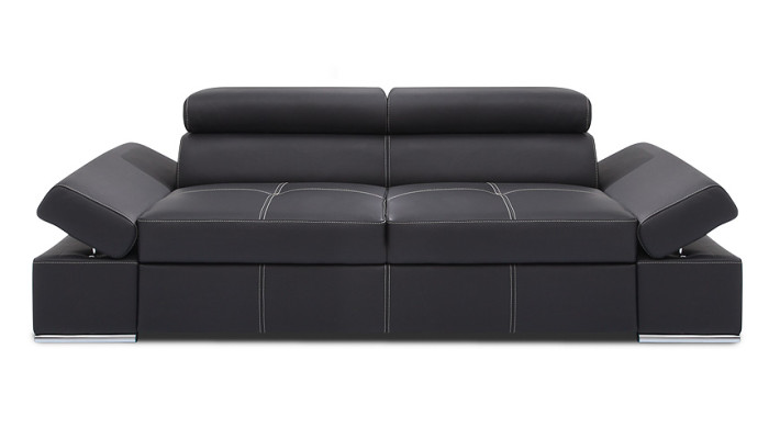 Bettfunktion 2,5 Sitzer Couch Design Polster Modern 100% Italienisches Leder Neu