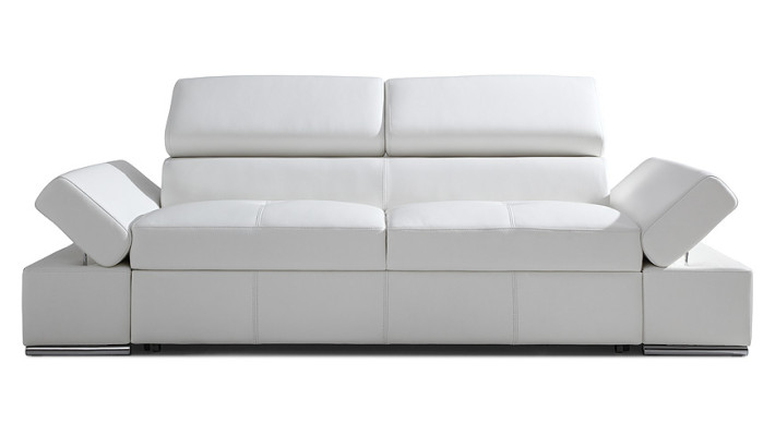 Bettfunktion 2,5 Sitzer Couch Design Polster Modern 100% Italienisches Leder Neu