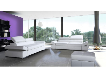 Bettfunktion 2,5 Sitzer Couch Design Polster Modern 100% Italienisches Leder Neu