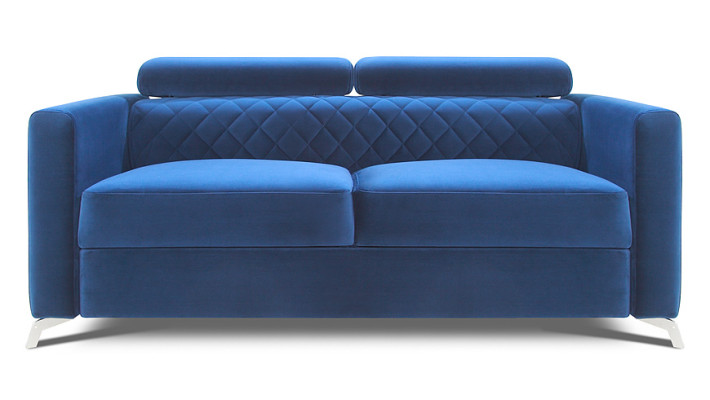 Sofa 2 Sitzer  Couch Design Polster Modern Textil Stoff Blau  Sitz Sofas