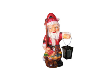 Weihnachtsmann Figur Statue Aussenleuchte Dekoration Nikolaus Skulptur 32cm Neu