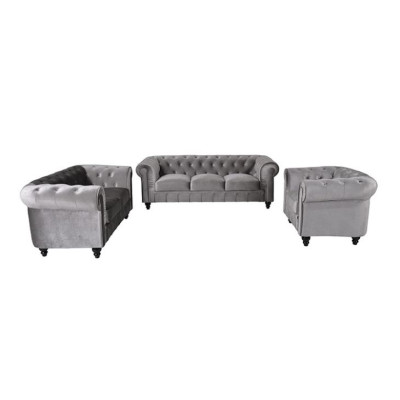 Chesterfield Sofa Couch Polster Stoff Leder Couchen  Polster Garnitur 3 Sitzers